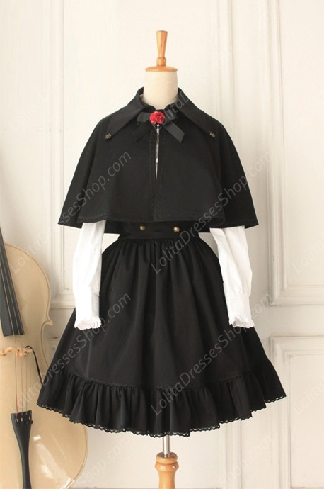 Gothic Retro Empire Cloak Fishbone Overskirt Lolita Dresses Lolita Suit