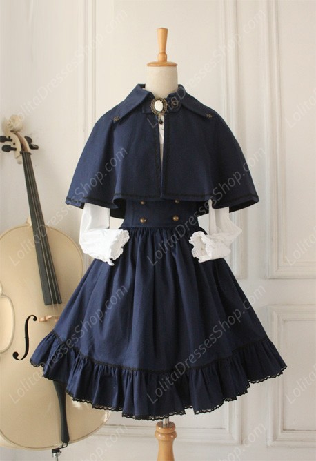 Gothic Retro Empire Cloak Fishbone Overskirt Lolita Dresses Lolita Suit