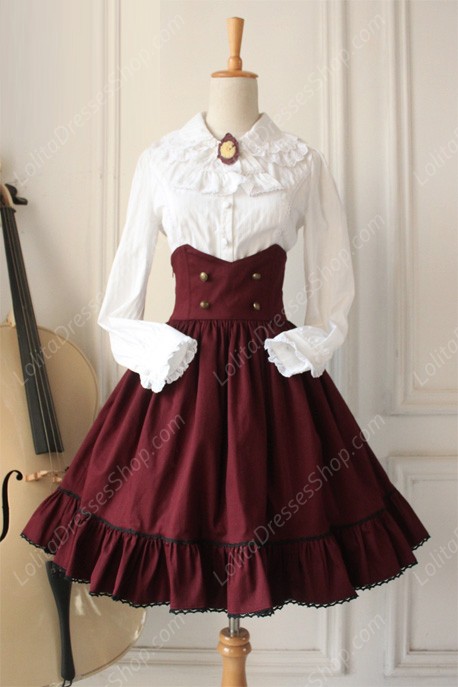 Gothic Retro Empire Cloak Fishbone Overskirt Lolita Dresses Lolita Suit