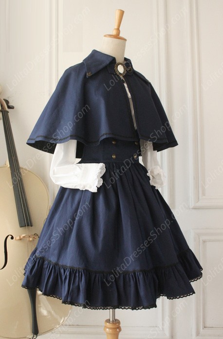 Gothic Retro Empire Cloak Fishbone Overskirt Lolita Dresses Lolita Suit