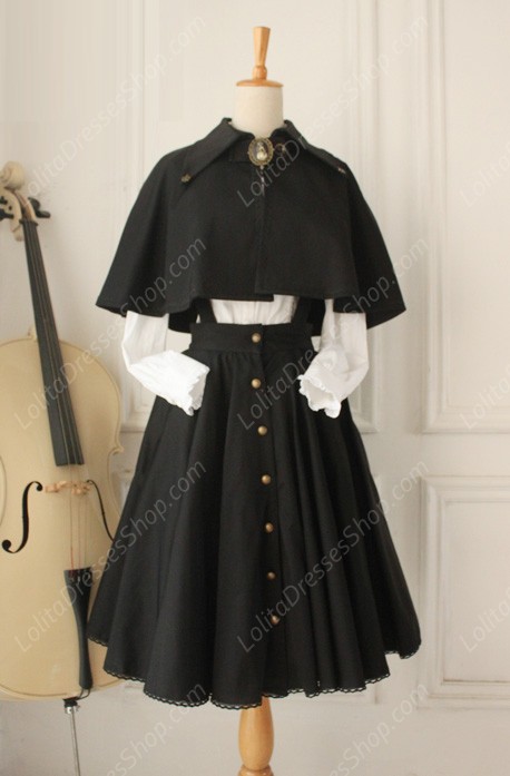 Gothic Retro Cloak Lolita Strap Dress Lolita Suit