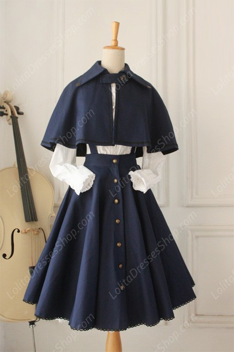 Gothic Retro Cloak Lolita Strap Dress Lolita Suit