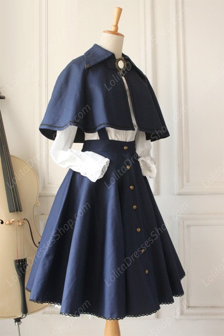 Gothic Retro Cloak Lolita Strap Dress Lolita Suit