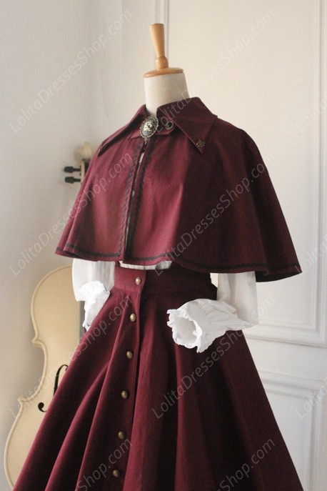 Gothic Retro Cloak Lolita Strap Dress Lolita Suit