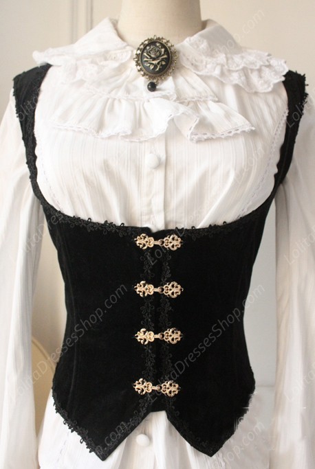 Gothic Retro Fishbone Breast Care Lolita Vest