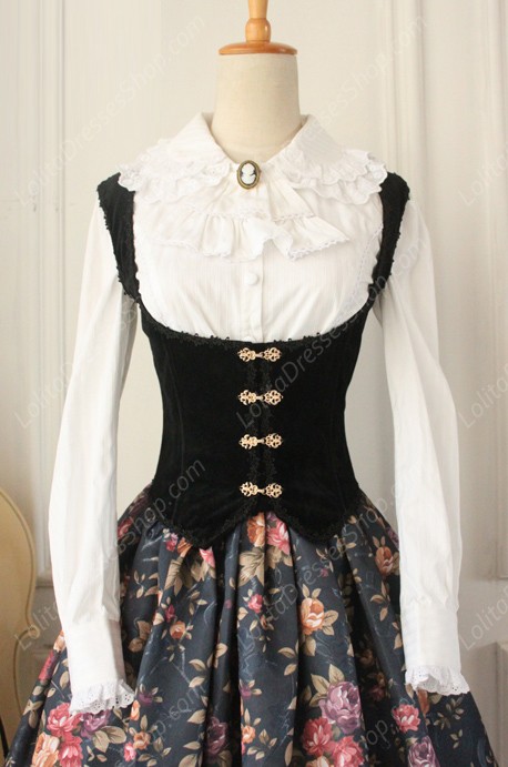 Gothic Retro Fishbone Breast Care Lolita Vest