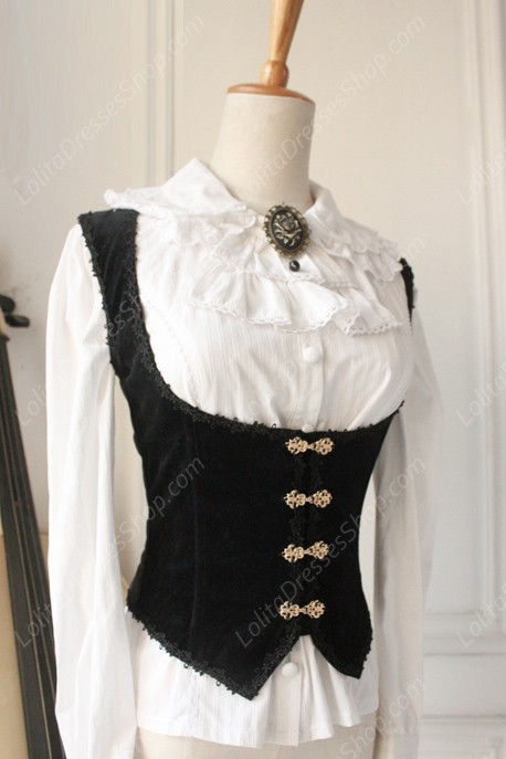 Gothic Retro Fishbone Breast Care Lolita Vest