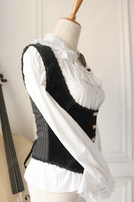 Gothic Retro Fishbone Breast Care Lolita Vest