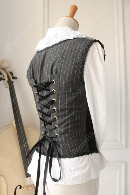 Gothic Retro Fishbone Breast Care Lolita Vest