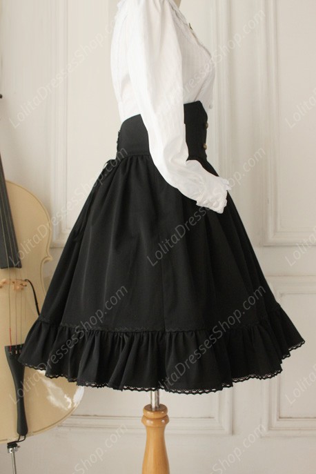 Vintage Ruffles Gothic Empire Fishbone Lolita Overskirt