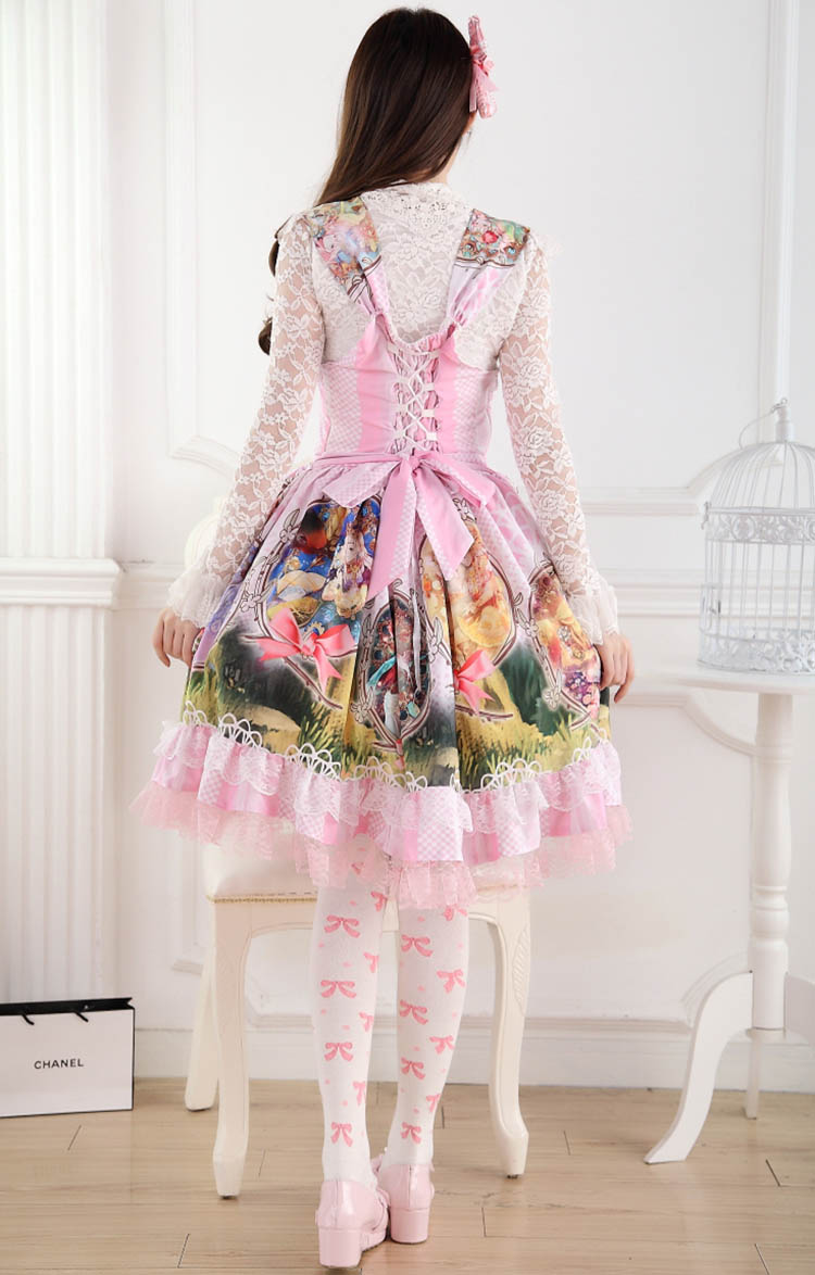 Sweet Lace Princess Strap Constellation Story Print Sweet Lolita Dress JSK