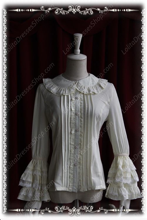 Sweet Cotten Long Sleeves Chiffon Infanta Lolita Shirt