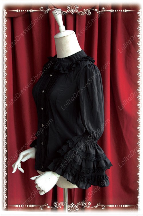 Sweet Cotten Long Sleeves Chiffon Infanta Lolita Shirt