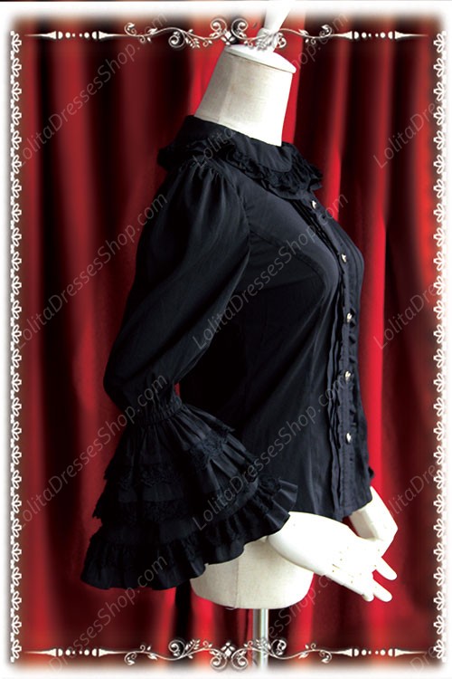 Sweet Cotten Long Sleeves Chiffon Infanta Lolita Shirt