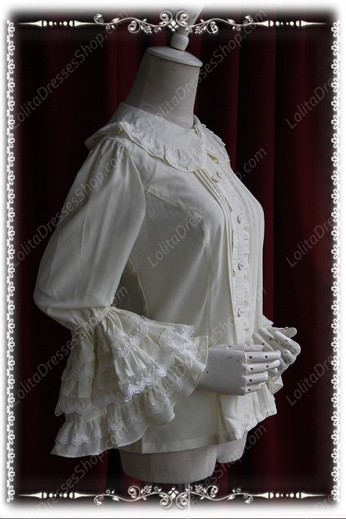 Sweet Cotten Long Sleeves Chiffon Infanta Lolita Shirt