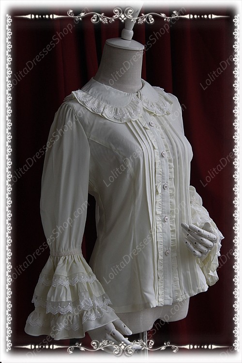 Sweet Cotten Long Sleeves Chiffon Infanta Lolita Shirt