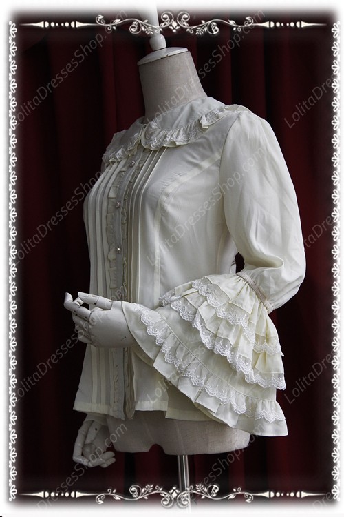 Sweet Cotten Long Sleeves Chiffon Infanta Lolita Shirt