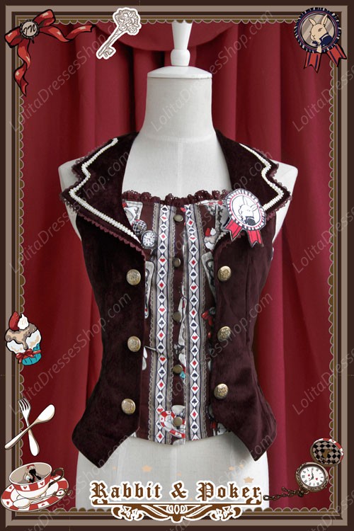 Sweet Cotten Rabbit&Poker Infanta Lolita Vest