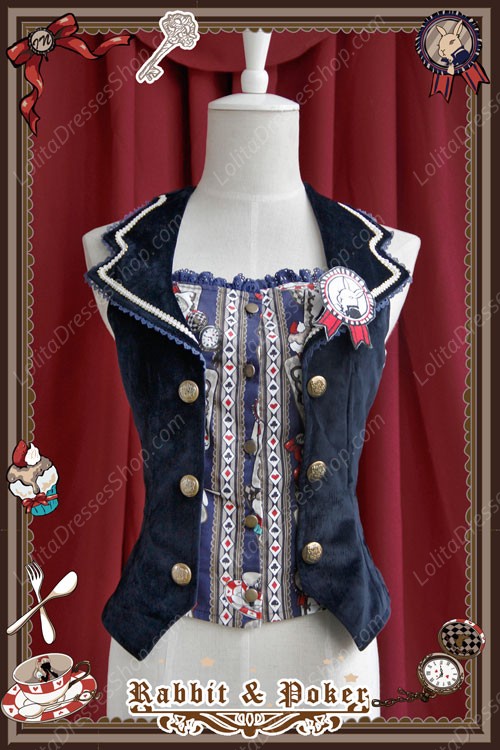 Sweet Cotten Rabbit&Poker Infanta Lolita Vest