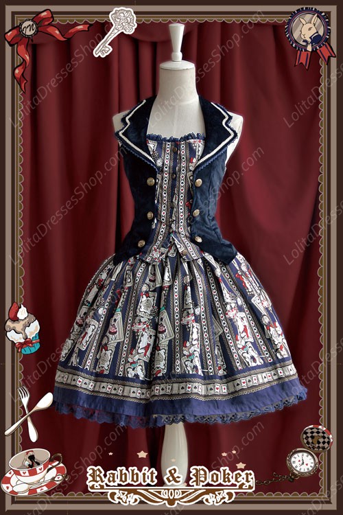 Sweet Cotten Rabbit&Poker Infanta Lolita Vest