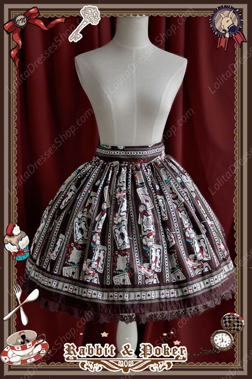 Sweet Cotten Rabbit&Poker Medium Waist Infanta Lolita SK