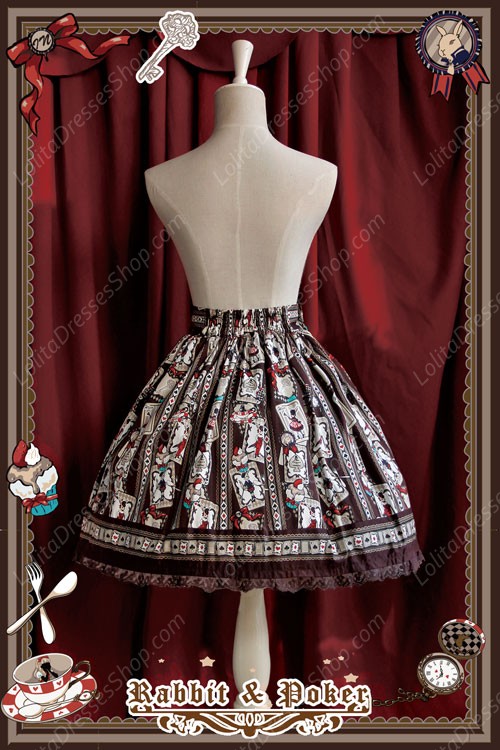 Sweet Cotten Rabbit&Poker Medium Waist Infanta Lolita SK