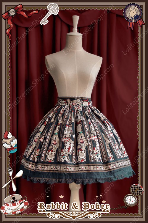 Sweet Cotten Rabbit&Poker Medium Waist Infanta Lolita SK