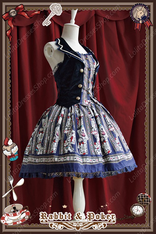 Sweet Cotten Rabbit&Poker Medium Waist Infanta Lolita SK