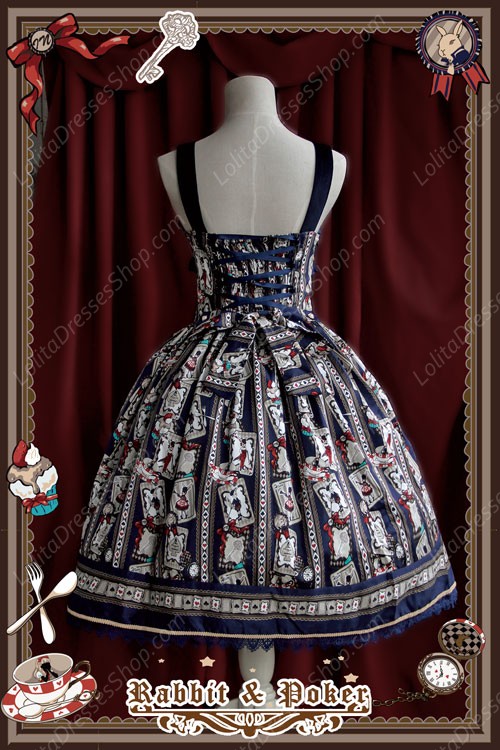 Sweet Cotten Rabbit&Poker Infanta Lolita Dress