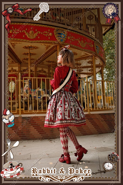 Sweet Cotten Rabbit&Poker Infanta Lolita Dress