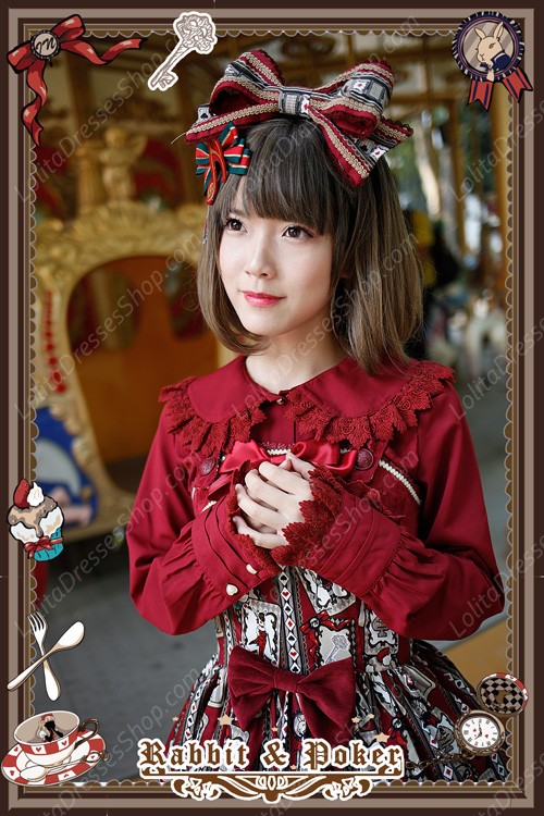 Sweet Cotten Rabbit&Poker Infanta Lolita Dress