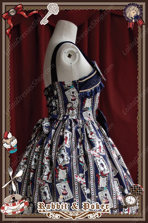 Sweet Cotten Rabbit&Poker Infanta Lolita Dress