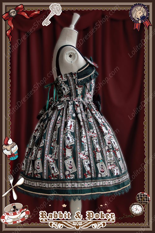 Sweet Cotten Rabbit&Poker Infanta Lolita Dress