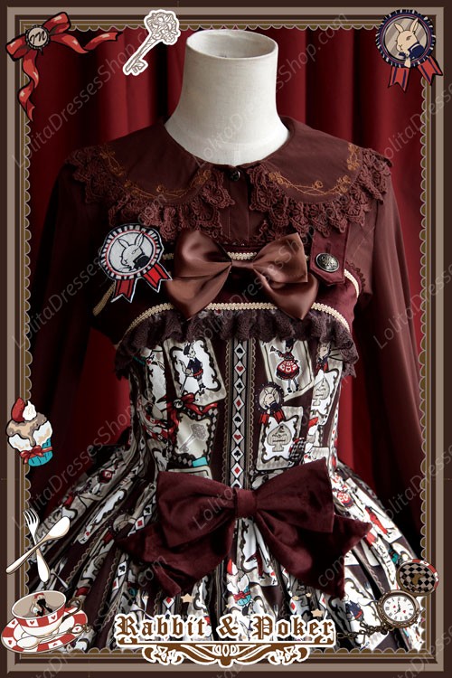 Sweet Cotten Rabbit&Poker Infanta Lolita Dress