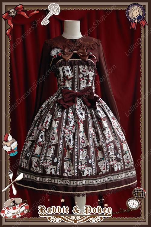 Sweet Cotten Rabbit&Poker Infanta Lolita Dress