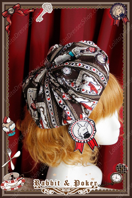 Sweet Cotten Rabbit&Poker Infanta Lolita Pumpkin Hat