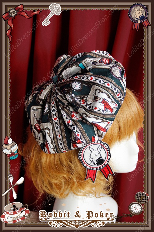 Sweet Cotten Rabbit&Poker Infanta Lolita Pumpkin Hat