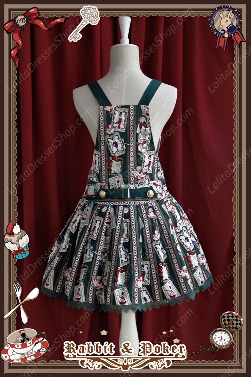 Sweet Cotten Rabbit Poker Infanta Lolita Strap Dress