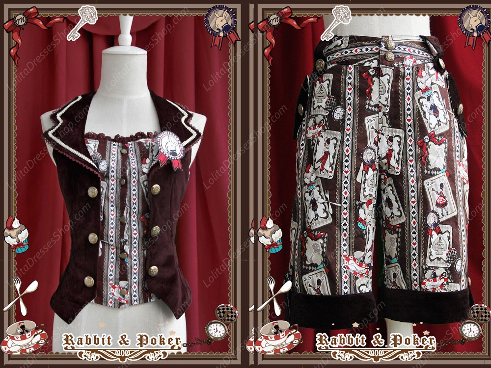 Sweet Cotten Rabbit Poker Infanta Lolita Combination 1 : Shorts + Vest