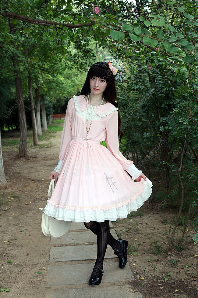 Sweet Cross Embroidery Souffle Song Lolita OP