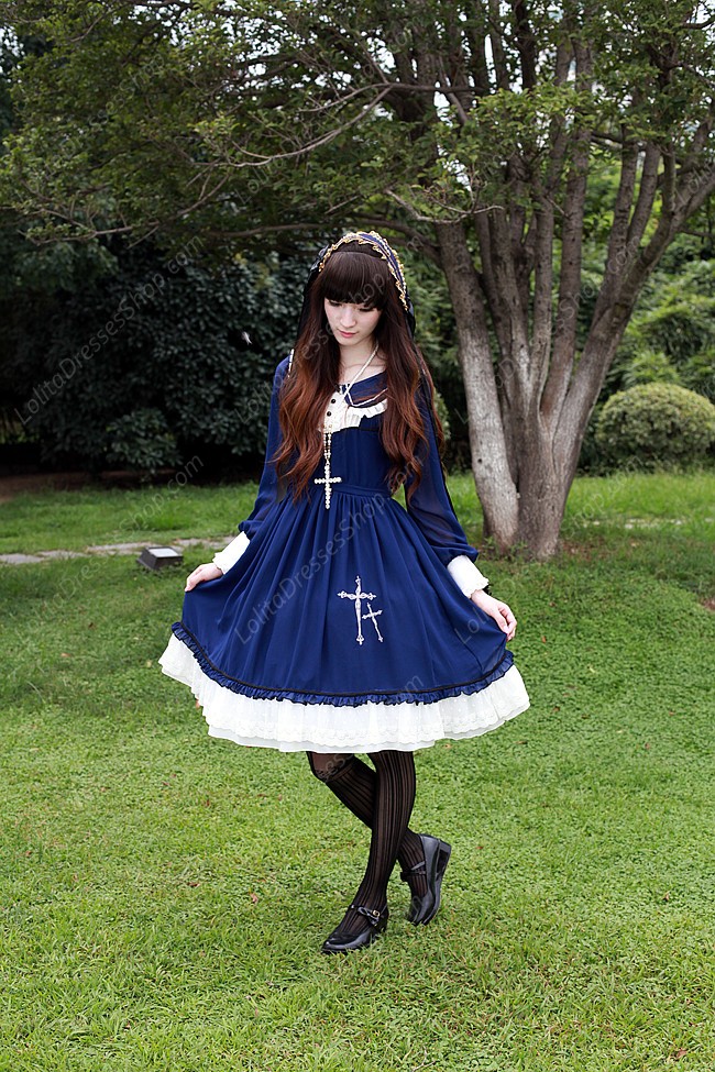 Sweet Cross Embroidery Souffle Song Lolita OP