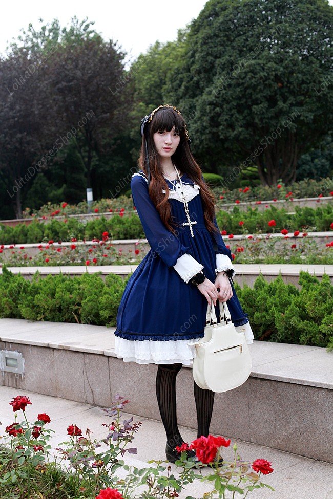 Sweet Cross Embroidery Souffle Song Lolita OP