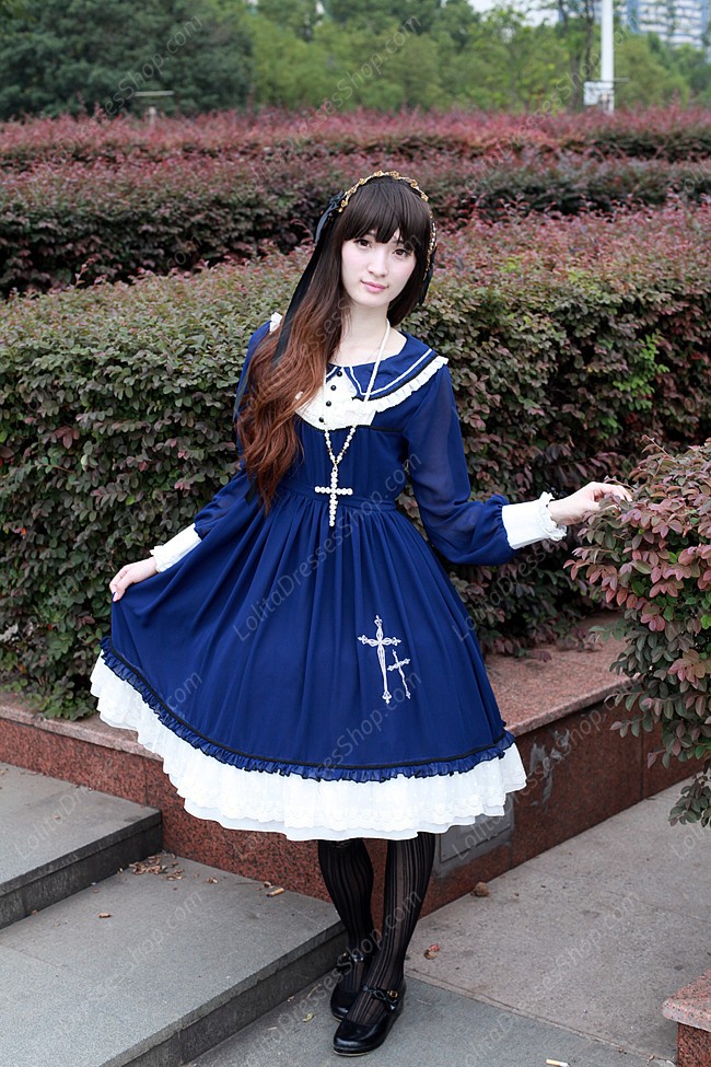 Sweet Cross Embroidery Souffle Song Lolita OP