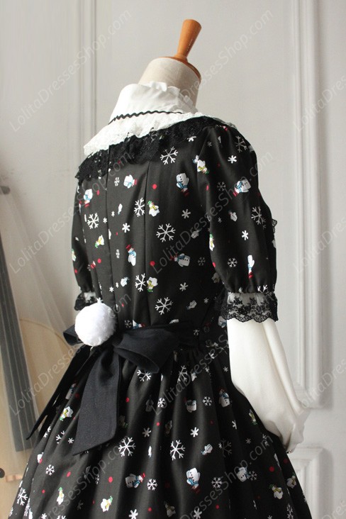 Sweet Frozen Christmas Snowman Retro Fairy Tale Style Lolita Dress