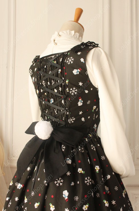 Sweet Frozen Christmas Snowman Retro Fairy Tale Style Lolita Dress Vest Skirt