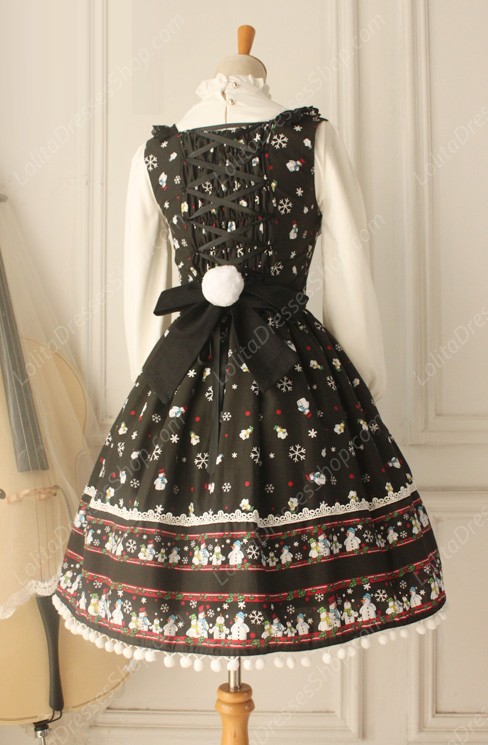 Sweet Frozen Christmas Snowman Retro Fairy Tale Style Lolita Dress Vest Skirt