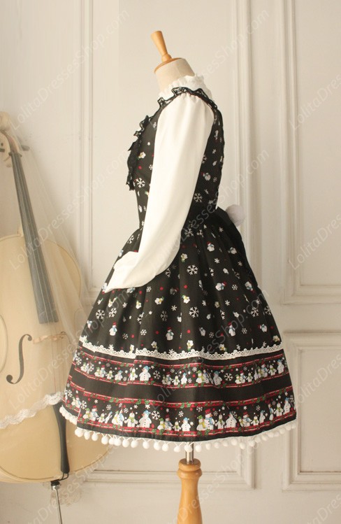 Sweet Frozen Christmas Snowman Retro Fairy Tale Style Lolita Dress Vest Skirt