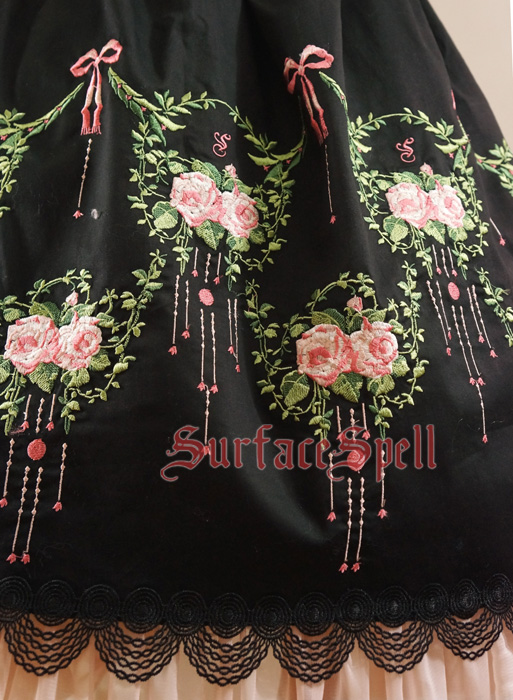 Dancing Roses Original Embroidery Surface Spell Gothic Lolita Dress