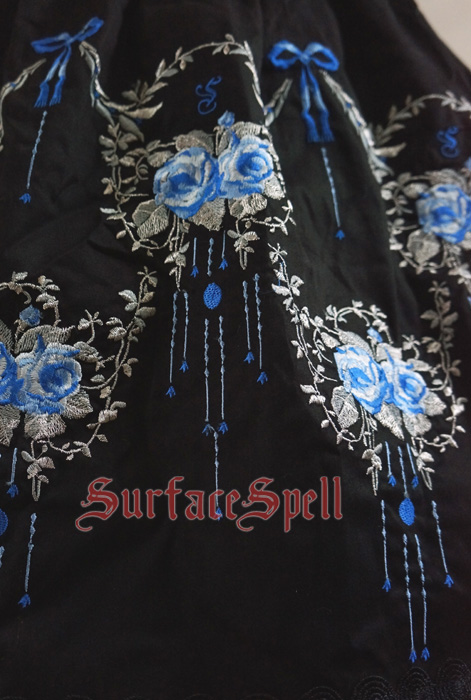 Dancing Roses Original Embroidery Puff-sleeve Surface Spell Gothic Lolita Long Dress