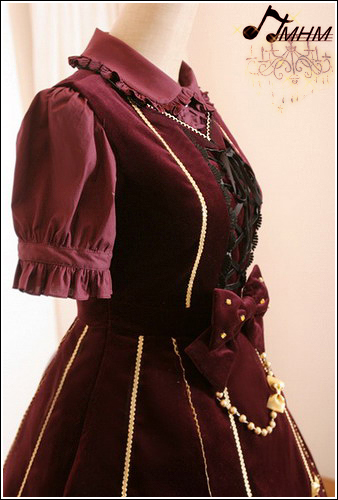 Classic Ornate Chandelier Shape Velveteen Embroidered HMHM Lolita Dresses